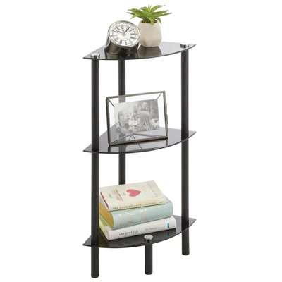 MDesign Glass/Metal Household Corner Organizer Shelf 9 MDesign Glass/Metal Household Corner Organizer Shelf - Image 7