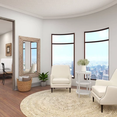 Wood Floral Intricately Carved Wall Mirror Brown - Olivia & May 7 Wood Floral Intricately Carved Wall Mirror Brown - Olivia & May - Image 5