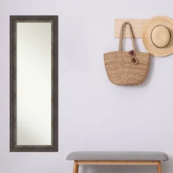 19" X 53" Non-Beveled Alta Rustic Char Full Length On The Door Mirror - Amanti Art -Finest Home Decoration GUEST 04bc02dd 4e39 4156 bd17 a895dbe8bbb4