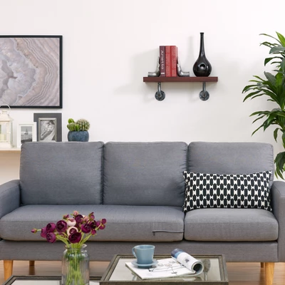 23.5" X 7.3" Industrial Pipe Wall Shelf - Danya B. 4 23.5" X 7.3" Industrial Pipe Wall Shelf - Danya B. - Image 2