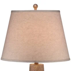 360 Lighting Bentley Rustic Farmhouse Table Lamp 29" Tall Brown Leaf Textured Hammered Pot Off White Empire Shade For Bedroom Living Room House Home -Finest Home Decoration GUEST 0553174f 0756 4b19 9e38 becea0f0eeea