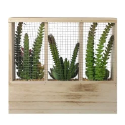 Northlight 11" Artificial Mixed Succulent Arrangement In A Wooden Planter Box -Finest Home Decoration GUEST 0564bc02 1a13 44fc a39a 83595d1584ce