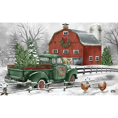 Christmas On The Farm Doormat 30" X 18" Indoor Outdoor Briarwood Lane 4 Christmas On The Farm Doormat 30" X 18" Indoor Outdoor Briarwood Lane - Image 2