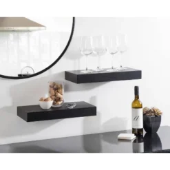 2pc 18" Havlock Wood Shelf Set Black - Kate & Laurel All Things Decor -Finest Home Decoration GUEST 0691184c 418a 4ced 8cbd 2e0e825650ea