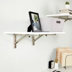 Built Industrial 2 Pack Folding L Wall Shelf Bracket, 14 Inch Collapsible Hardware With Locking Hinge For Garage Shelves, Holds 140lbs -Finest Home Decoration GUEST 087226fe f360 4f79 ba91 718196bae69a