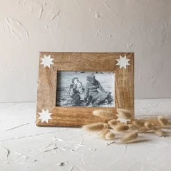 4X6 Inch Barn Quilt Picture Frame Wood, White Resin, MDF & Glass By Foreside Home & Garden