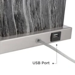 360 Lighting Connie Modern Table Lamps Set Of 2 25" High Black Faux Marble With USB Charging Ports White Rectangular Shade For Living Room House Desk 13 360 Lighting Connie Modern Table Lamps Set Of 2 25" High Black Faux Marble With USB Charging Ports White Rectangular Shade For Living Room House Desk -Finest Home Decoration GUEST 09c8e827 37a6 4c3e 8b46 975d23a28f75