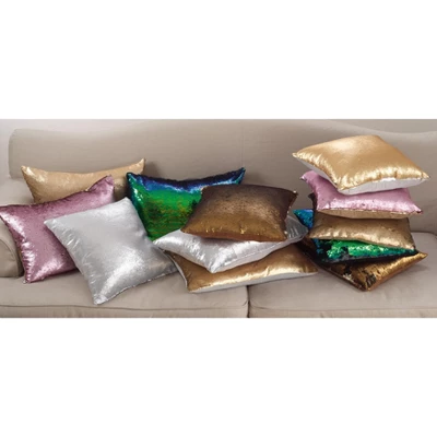 Saro Lifestyle Reversible Sequin Mermaid Poly Filled Throw Pillow 4 Saro Lifestyle Reversible Sequin Mermaid Poly Filled Throw Pillow - Image 2
