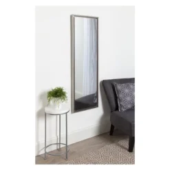 16" X 48" Evans Framed Wall Panel Mirror Silver - Kate And Laurel -Finest Home Decoration GUEST 0a94b0d2 7c09 4def bb9b e882f1462a73