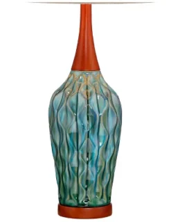 360 Lighting Rocco Modern Mid Century Table Lamps 30" Tall Set Of 2 Blue Teal Glaze Ceramic Linen Drum Shade For Bedroom Living Room Nightstand Home -Finest Home Decoration GUEST 0c744fad c8b3 482c 9cd3 91e475780e74