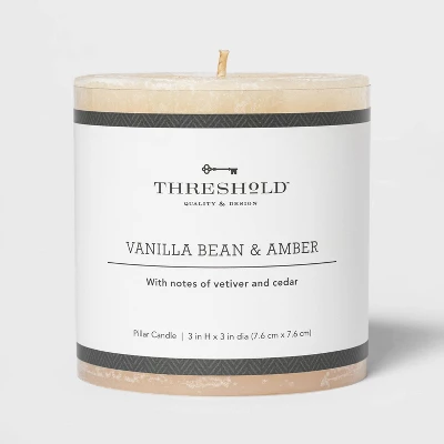 Pillar Vanilla Bean And Amber Candle - Threshold™ 4 Pillar Vanilla Bean And Amber Candle - Threshold™ - Image 2