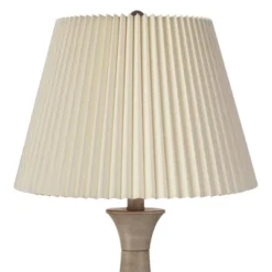 Regency Hill Avery Traditional Table Lamps 25" High Set Of 2 Faux Wood With USB Charging Port LED Touch On Off Ivory Shades For Living Room Home Desk -Finest Home Decoration GUEST 0dc30b13 4d7e 4fe3 a8f6 834482147ca2