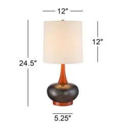 360 Lighting Andi Modern Mid Century Table Lamps 24 1/2" High Set Of 2 Hammered Brown Ceramic Red Oak Off White Shade For Bedroom Living Room Desk 11 360 Lighting Andi Modern Mid Century Table Lamps 24 1/2" High Set Of 2 Hammered Brown Ceramic Red Oak Off White Shade For Bedroom Living Room Desk -Finest Home Decoration GUEST 0e090999 2666 47f8 ae2a 475cc0529a0c