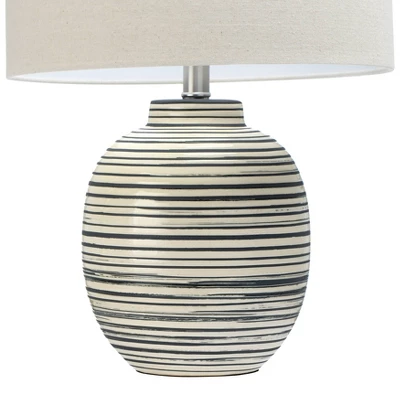 23" Ceramic Textured Striped Table Lamp - 3Storied Home 4 23" Ceramic Textured Striped Table Lamp - 3Storied Home - Image 2