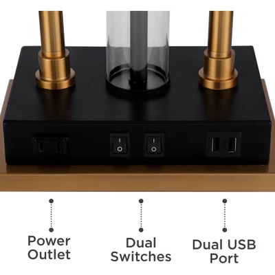 Possini Euro Design Griffin Modern Gooseneck Desk Lamp 31" Tall Gold With USB Charging Port Black Metal Rectangular Shade For Bedroom Living Room Kids 6 Possini Euro Design Griffin Modern Gooseneck Desk Lamp 31" Tall Gold With USB Charging Port Black Metal Rectangular Shade For Bedroom Living Room Kids - Image 4