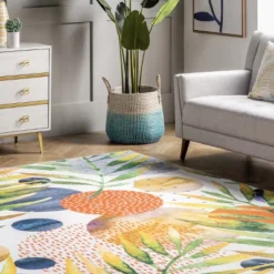 NuLOOM Amelia Machine Washable Tropical Area Rug -Finest Home Decoration GUEST 10ebc9c1 d46a 413f b88a 94f08cf10fec
