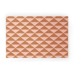 June Journal Triangular Lines In Terracotta Looped Vinyl Welcome Mat - Society6 -Finest Home Decoration GUEST 10f1c6d6 99e1 4f8f 9369 9c60c356d39f
