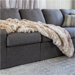 Lavish Home 60x80 Jacquard Faux Fur Blanket -Finest Home Decoration GUEST 11d3cd76 79b1 467a b827 0677c3711919