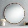 Uttermost Round Vanity Decorative Wall Mirror Vintage Beveled Edge Antiqued Gold Leaf Iron Frame 34" Wide For Bathroom Bedroom Living Room Home House -Finest Home Decoration GUEST 11ee03c6 4ed1 45c5 8b53 ca204964f062