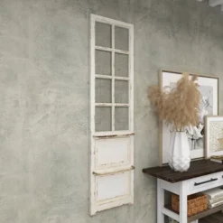 Wood Scroll Door Inspired Panel Wall Decor With Mesh Netting Cream - Olivia & May -Finest Home Decoration GUEST 13c7b901 deb3 466c bc31 6c577a429a74