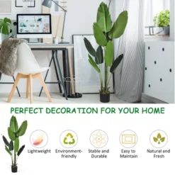 Costway 5.3 FT Artificial Tropical Palm Tree Green Indoor-Outdoor Home Decorative Planter -Finest Home Decoration GUEST 1412d766 20fa 4aaa 9263 de5bdb53f9e3