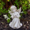 Northlight 6.5" Angel Girl Holding Flower Outdoor Garden Statue -Finest Home Decoration GUEST 143971ba 81b5 4660 a171 5e1b7eaa5b9e