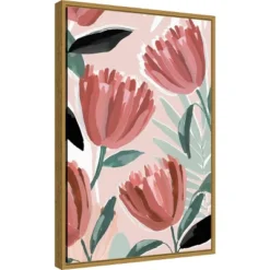 16" X 23" Dreamy Petals II By Isabelle Z Framed Canvas Wall Art - Amanti Art