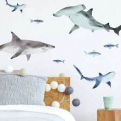Sharks Peel And Stick Wall Decal - RoomMates -Finest Home Decoration GUEST 1492a441 7741 4144 87f9 185d5fc3001c