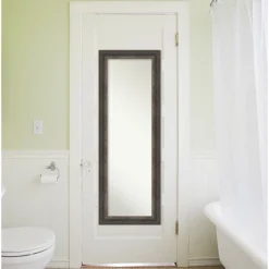 19" X 53" Non-Beveled Alta Rustic Char Full Length On The Door Mirror - Amanti Art -Finest Home Decoration GUEST 1634d409 c490 4a00 8bcf c4e74fe11efa