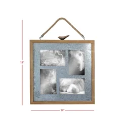 4X6 Inch 4 Photo Hanging Picture Frame Galvanized Metal And Wood Frame With MDF, Jute & Glass By Foreside Home & Garden -Finest Home Decoration GUEST 167645af fada 4744 9ad6 1d506d102a38