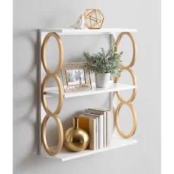28" X 8" X 31" Ring Wooden 3-Tier Shelf White - Kate & Laurel All Things Decor 10 28" X 8" X 31" Ring Wooden 3-Tier Shelf White - Kate & Laurel All Things Decor -Finest Home Decoration GUEST 17002748 eac2 4e28 b259 afa3db3b152a