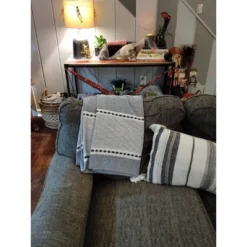 50"x60" Herringbone Striped Yarn Dyed Cotton Woven Throw Blanket With Tassels - Lush Décor -Finest Home Decoration GUEST 1708a45c 5b8b 4fe9 803b 907bfd6d219f