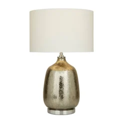 Linen Table Lamp With Faux Mercury Glass Finish Silver - Olivia & May -Finest Home Decoration GUEST 17ddbf93 e2b4 489d 8b9c 34ab12518ae6