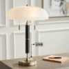 Possini Euro Design Possini Euro® Wyndham Desk Lamp With Glass Shade And Dual USB Ports -Finest Home Decoration GUEST 1c8a529c 292b 43ab af84 280ee32e3bad