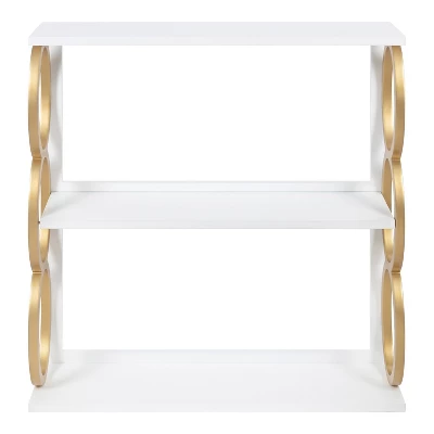28" X 8" X 31" Ring Wooden 3-Tier Shelf White - Kate & Laurel All Things Decor 3 28" X 8" X 31" Ring Wooden 3-Tier Shelf White - Kate & Laurel All Things Decor