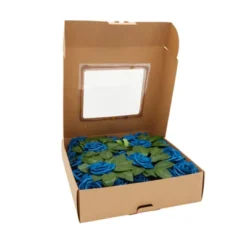 Bright Creations 60 Pack Artificial Blue Foam Roses, Faux Fake Flower Heads With Stems & Leaves For Decor & Craft, 136 Piece, 3 In -Finest Home Decoration GUEST 1fb0f8d2 6111 4eb6 ab07 ffaf14b9a536