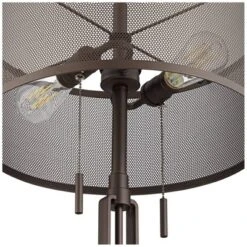 Franklin Iron Works Dayn Industrial Accent Table Lamps Set Of 2 23" High Bronze Metal LED Mesh Shade For Bedroom Living Room Bedside Nightstand Office -Finest Home Decoration GUEST 21761934 bf43 4a82 a80a a2fb82c4f576