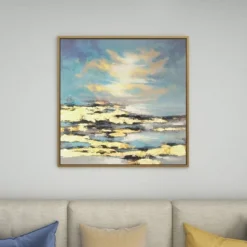 Canvas Geode Landscape Framed Wall Art With Gold Frame Blue - Olivia & May -Finest Home Decoration GUEST 217cfdad 30ff 4e60 bc45 84a8ce04b360