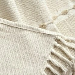 50"x60" Herringbone Striped Yarn Dyed Cotton Woven Throw Blanket With Tassels - Lush Décor -Finest Home Decoration GUEST 21a53f37 8486 46db 9449 be5e06a7c78a