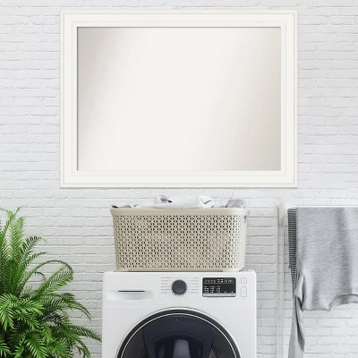 44" X 33" Non-Beveled Ridge White Wall Mirror - Amanti Art 10 44" X 33" Non-Beveled Ridge White Wall Mirror - Amanti Art - Image 8