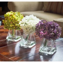 Set Of 3 Artificial Hydrangea Plant In Glass Vase - Nearly Natural -Finest Home Decoration GUEST 24468df1 64f4 4be1 823d 8ebba8ed8b53