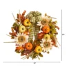 Nearly Natural 24” Fall Pumpkin, Sunflower Artificial Autumn Wreath With Decorative Ribbon -Finest Home Decoration GUEST 244c82f9 4d67 444b 9ee6 4edb594d193d