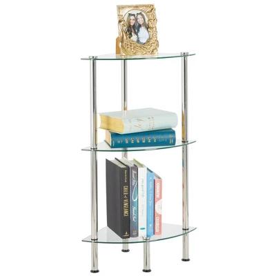 MDesign Glass/Metal Household Corner Organizer Shelf 6 MDesign Glass/Metal Household Corner Organizer Shelf - Image 4