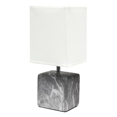Petite Marbled Ceramic Table Lamp With Fabric Shade - Simple Designs 11 Petite Marbled Ceramic Table Lamp With Fabric Shade - Simple Designs - Image 9