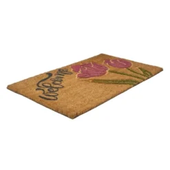 Northlight Natural Coir Floral Rectangular "Welcome" Doormat 18" X 30" -Finest Home Decoration GUEST 25dd58bb eb7a 4d2d a0d8 9a925e6f6ca3