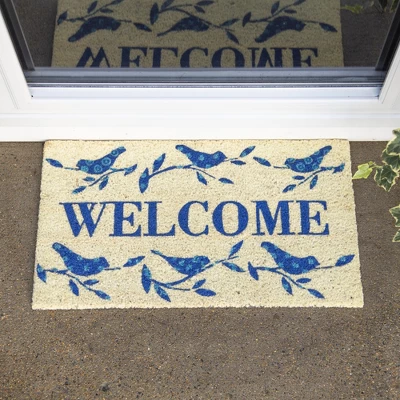 Evergreen Welcome Birds Coir Mat 3 Evergreen Welcome Birds Coir Mat