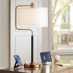 Possini Euro Design Possini Euro Carlyle USB Port And Outlet Modern Desk Lamps Set Of 2 -Finest Home Decoration GUEST 27b8b40a 1418 4e83 a4cb 9e02060085ea