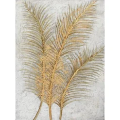 Canvas Leaf Framed Wall Art With Silver Frame Gold - CosmoLiving By Cosmopolitan -Finest Home Decoration GUEST 27f17ac3 7961 4a84 9281 7f79630cce0b