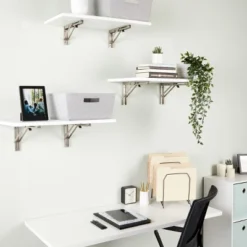 Built Industrial 2 Pack Folding L Wall Shelf Bracket, 10 Inch Collapsible Hardware With Locking Hinge For Garage Shelves, Holds 120lbs -Finest Home Decoration GUEST 287cb2e8 070c 48d4 bea1 4033a2fb6480