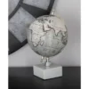 13" X 9" Contemporary Decorative Globe With Iron And Ceramic Stand White - Olivia & May